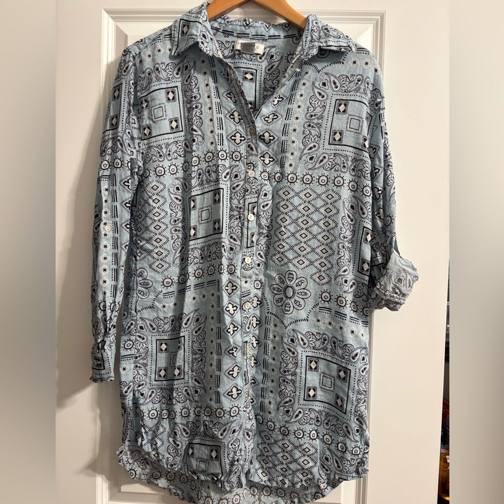 Rachel Zoe Linen‎ Tunic Blouse Medium